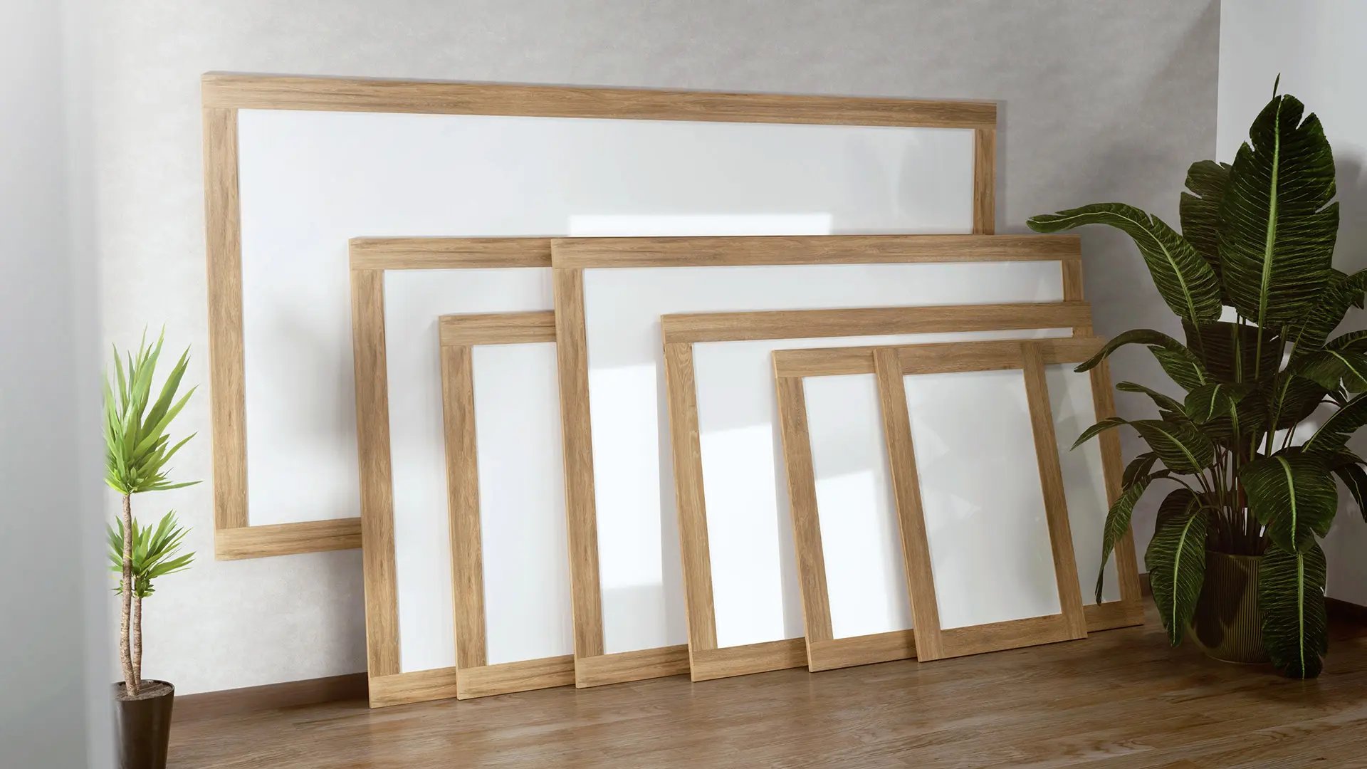 Tableau blanc magnétique PREMIUM 120x90 cm effaçable à sec avec cadre massif motif chêne – Image 10