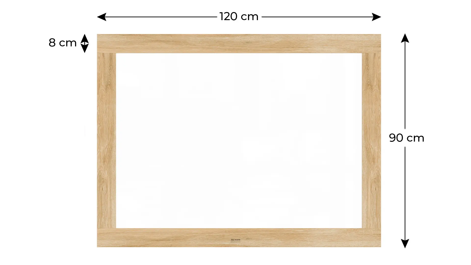 Tableau blanc magnétique PREMIUM 120x90 cm effaçable à sec avec cadre massif motif chêne – Image 2