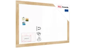 Tableau blanc magnétique PREMIUM 180x120 cm effaçable à sec avec cadre massif motif chêne
