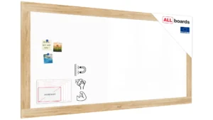 Tableau blanc magnétique PREMIUM 200x100 cm effaçable à sec avec cadre massif motif chêne