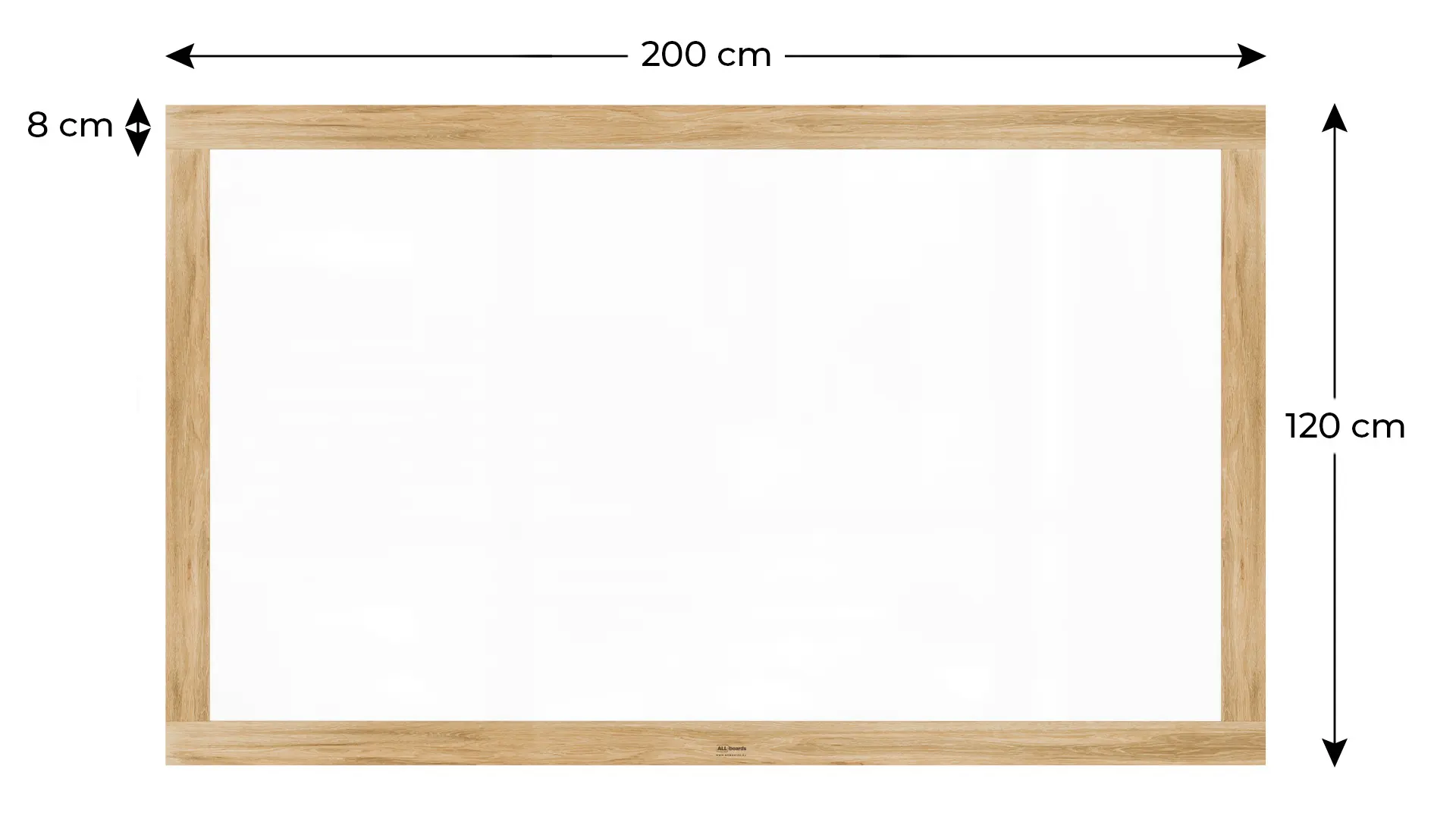 Tableau blanc magnétique PREMIUM 200x120 cm effaçable à sec avec cadre massif motif chêne – Image 2