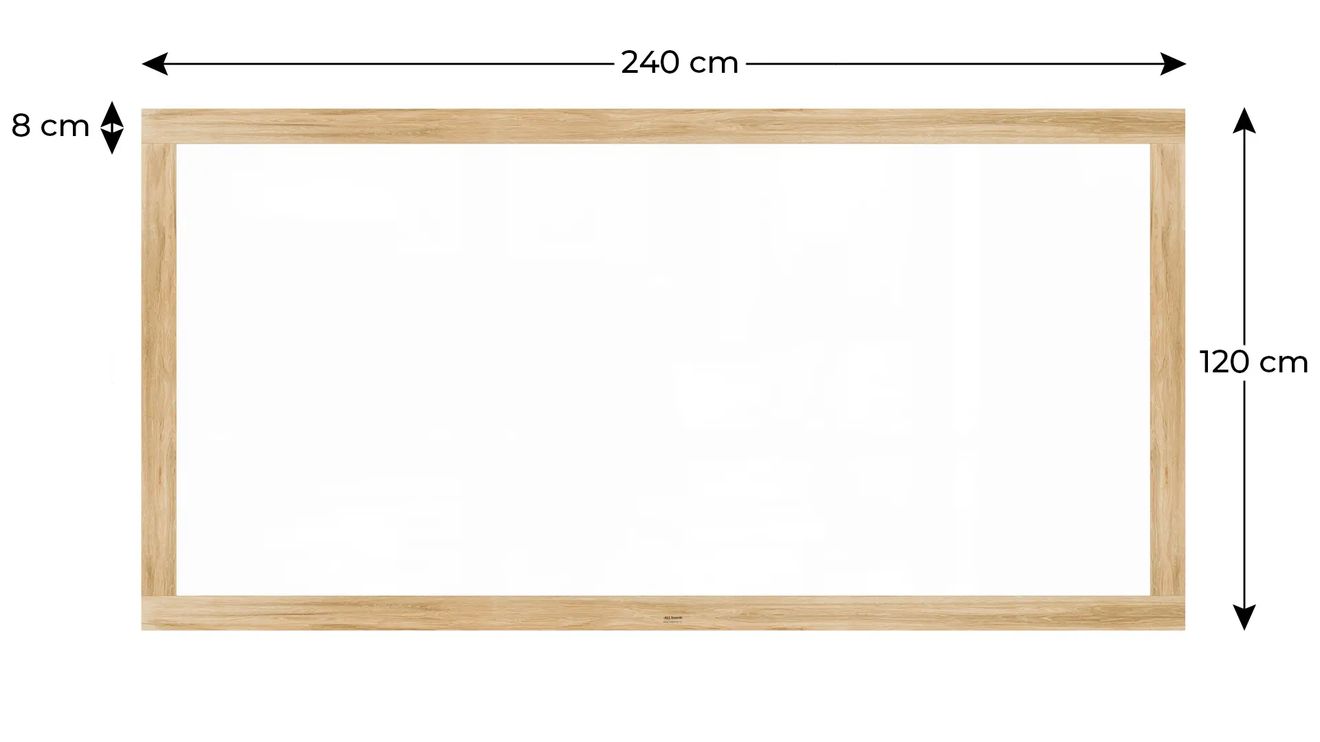 Tableau blanc magnétique PREMIUM 240x120 cm effaçable à sec avec cadre massif motif chêne – Image 2