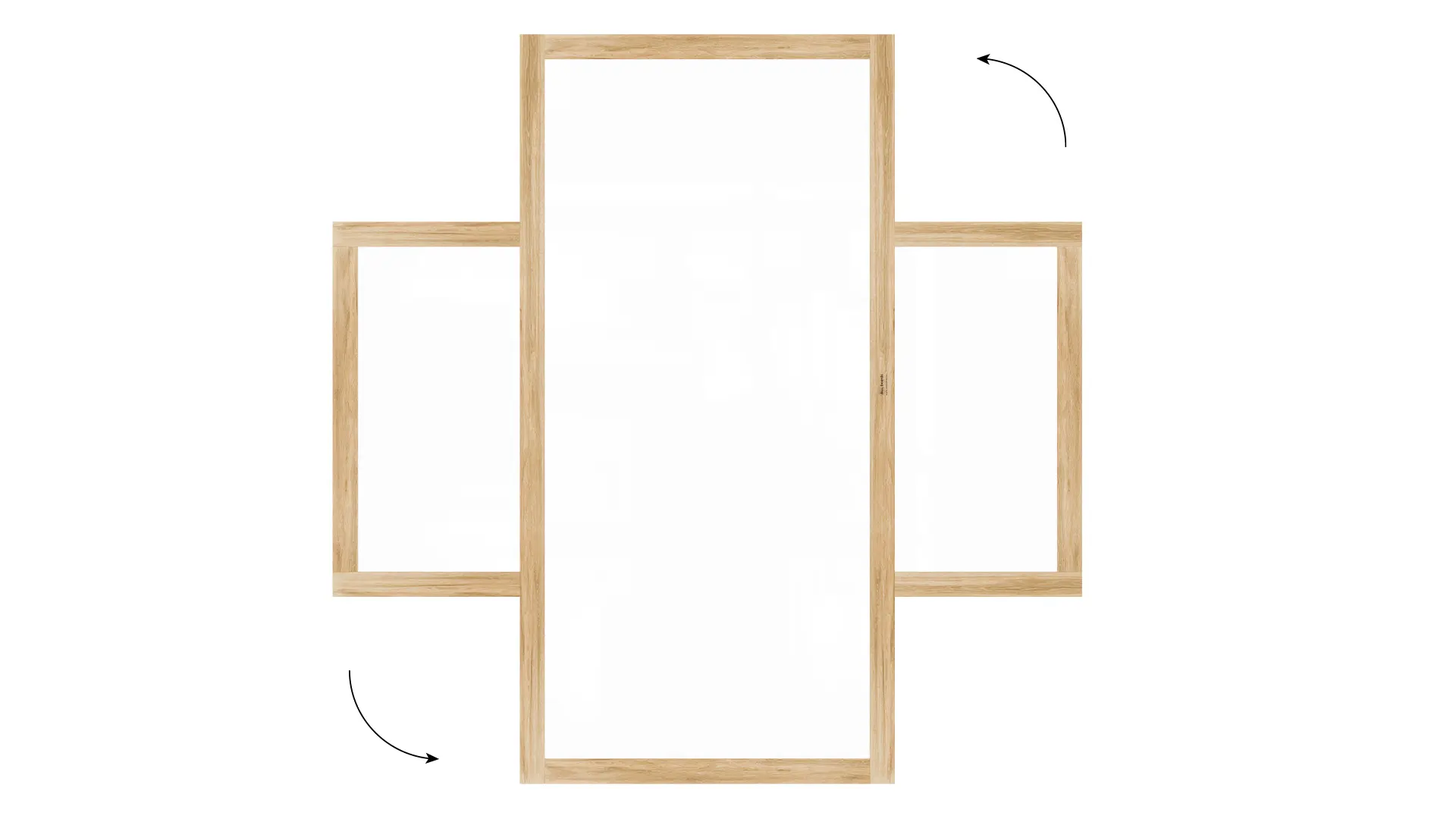 Tableau blanc magnétique PREMIUM 240x120 cm effaçable à sec avec cadre massif motif chêne – Image 6