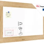 Tableau blanc magnétique PREMIUM 90x60 cm effaçable à sec avec cadre massif motif chêne
