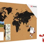 Tableau en liége "Mappemonde" sans cadre - 90x60 cm