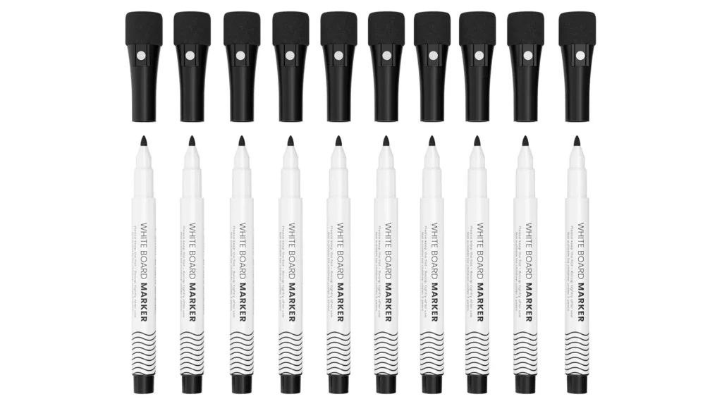Set de marqueurs fins pour tableau blanc ALLboards - 10 marqueurs noirs