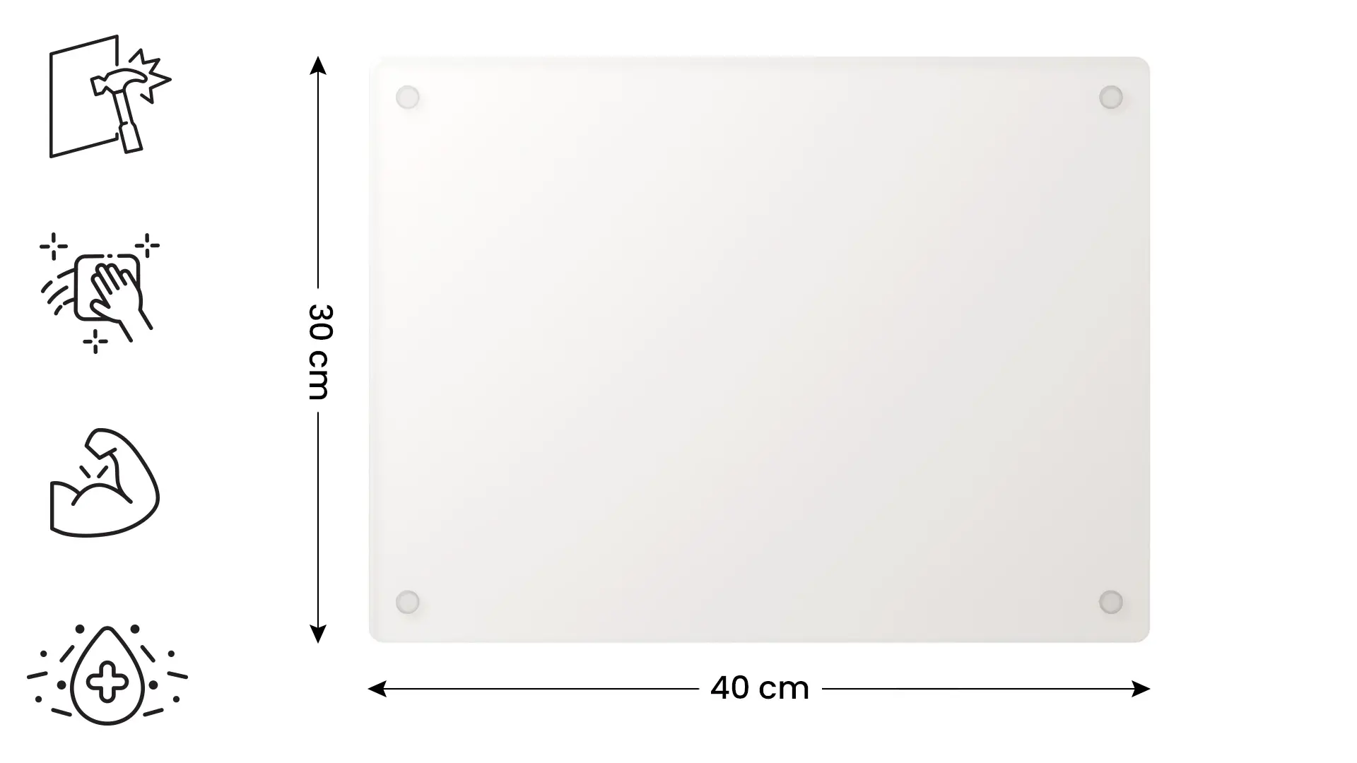 Planche à découper en verre TRANSPARENTE 30x40 cm crédence de cuisine plaque de protection en verre – Image 2