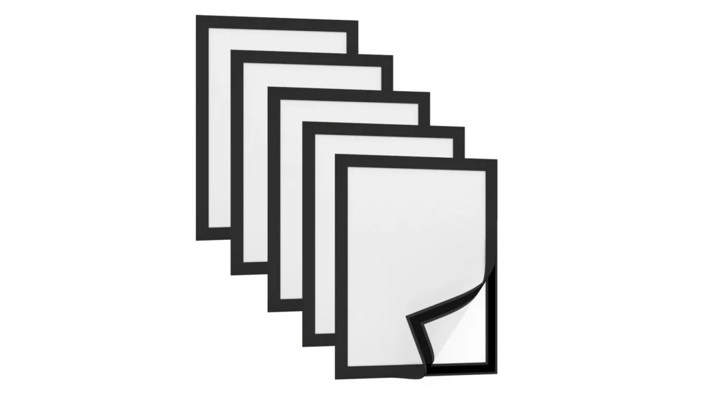 Chemise de présentation autocollante noire A4 set de 5 pièces