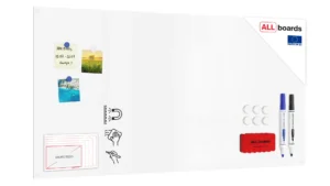 Tableau magnétique effaçable à sec SLIMboard sans cadre 120x60 cm + ACCESSOIRES