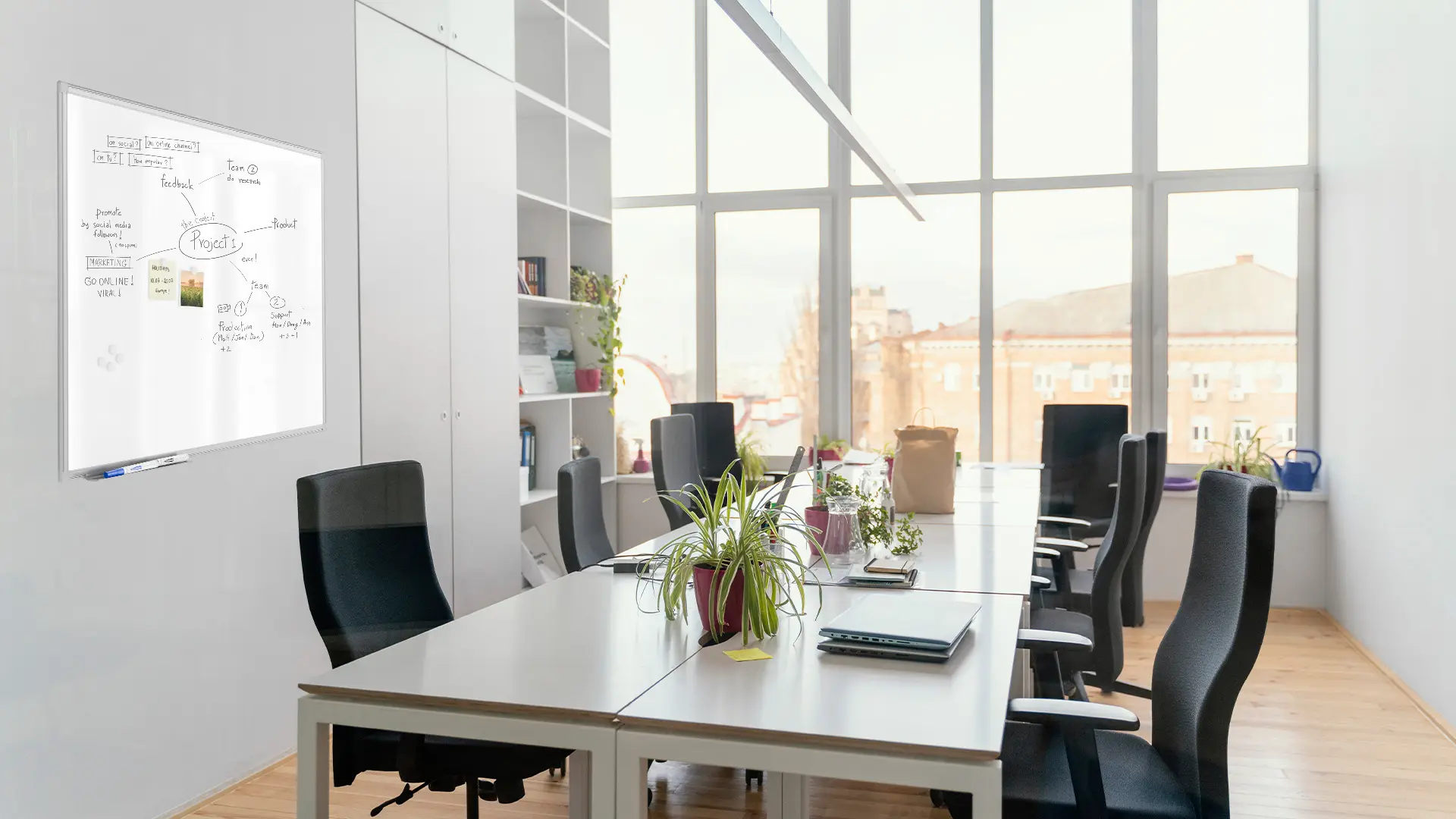 Tableau blanc magnétique 100x80 cm avec cadre en aluminium + accessoires - Série TM IDEA® Flex – Image 10