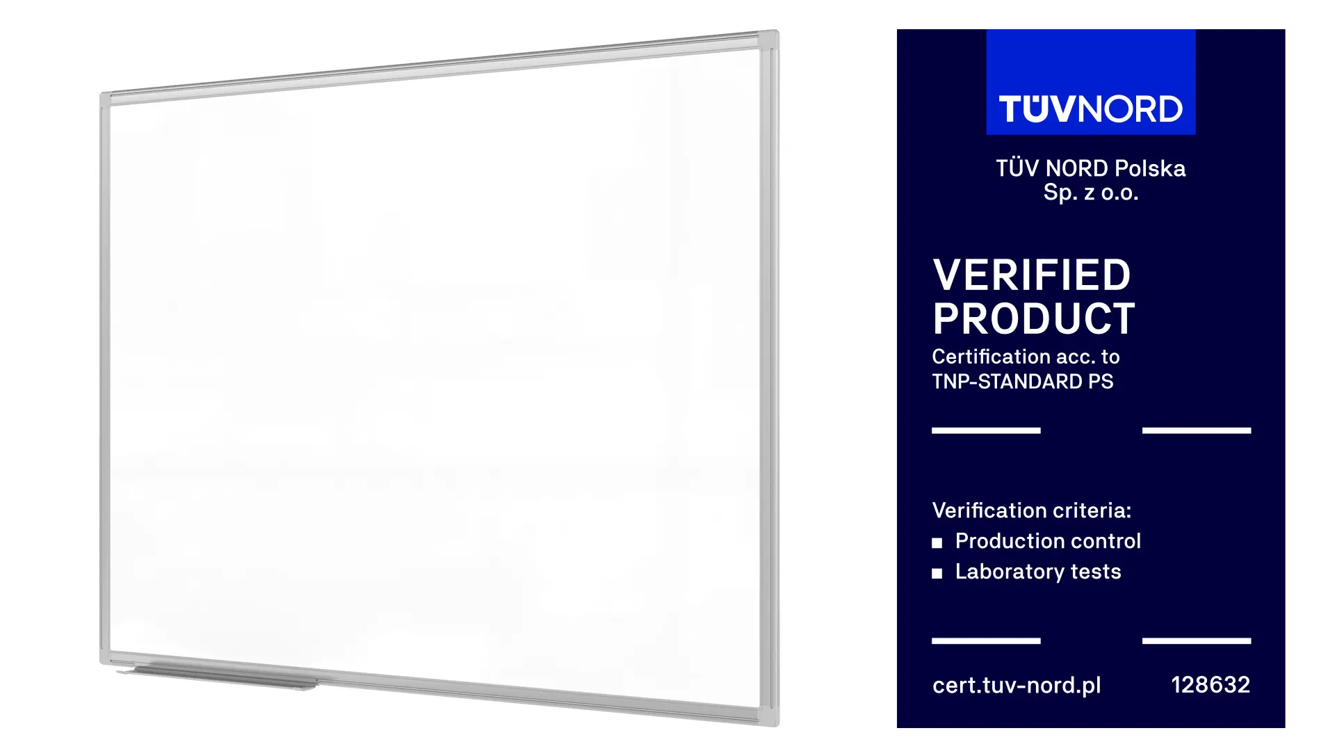 Tableau blanc magnétique 100x80 cm avec cadre en aluminium + accessoires - Série TM IDEA® Flex