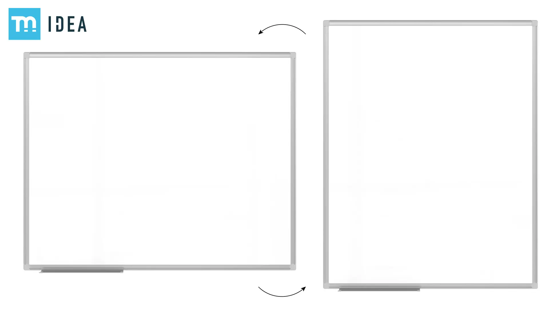Tableau blanc magnétique 100x80 cm avec cadre en aluminium + accessoires - Série TM IDEA® Flex – Image 3