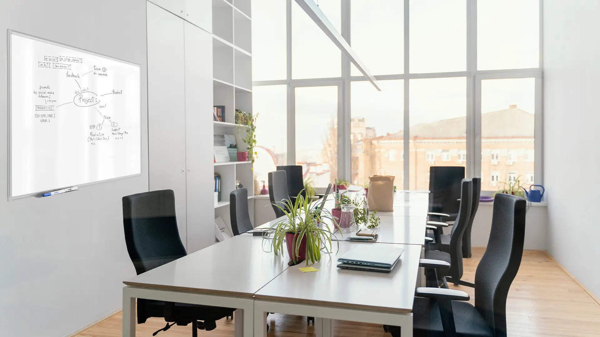 Tableau blanc magnétique 120x80 cm avec cadre en aluminium + accessoires - Série TM IDEA® Flex – Image 9