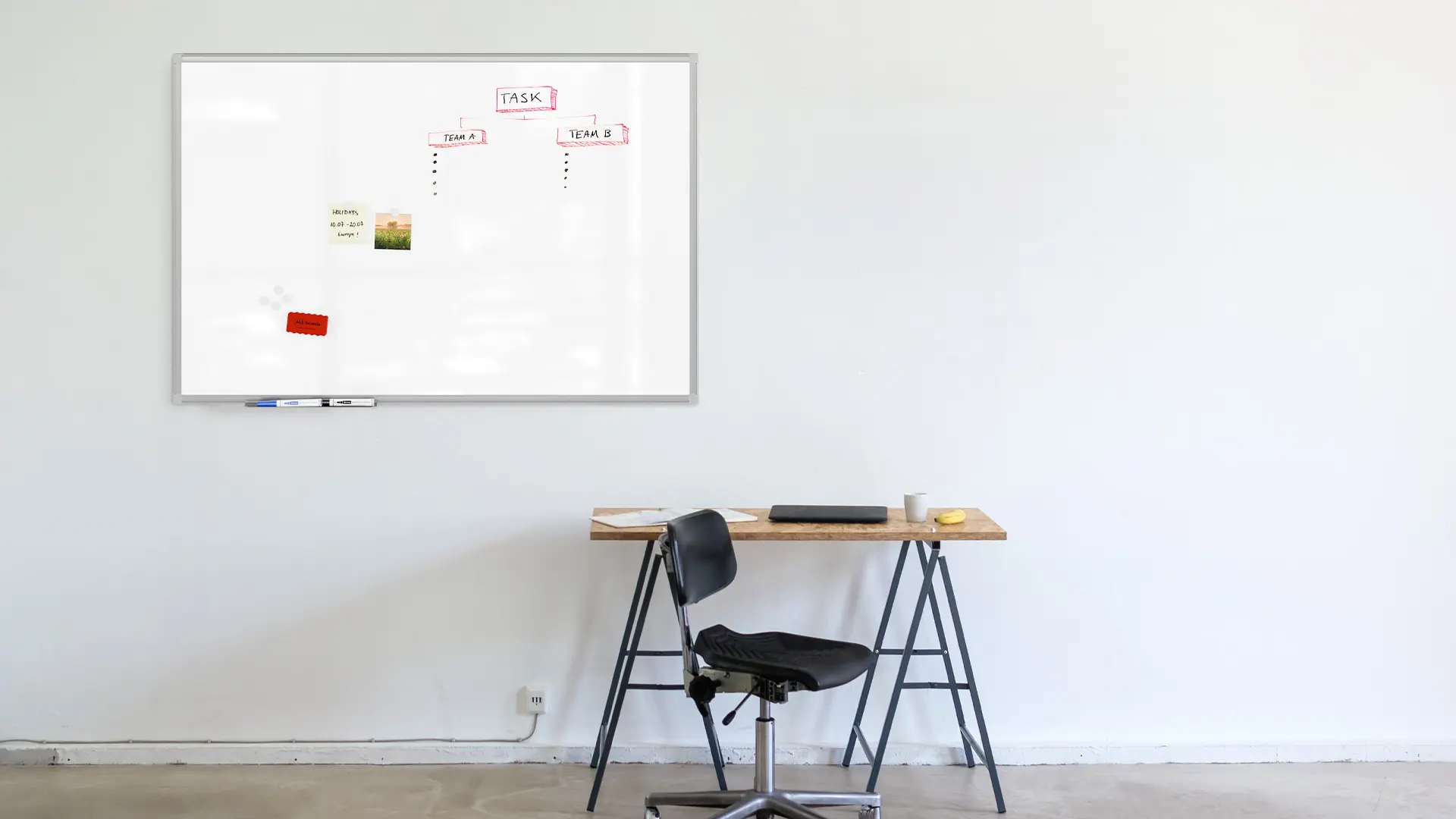 Tableau blanc magnétique 120x80 cm avec cadre en aluminium + accessoires - Série TM IDEA® Flex – Image 10
