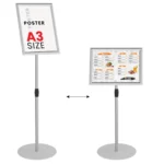 Porte affiche A3 OWZ avec cadre en aluminium argenté