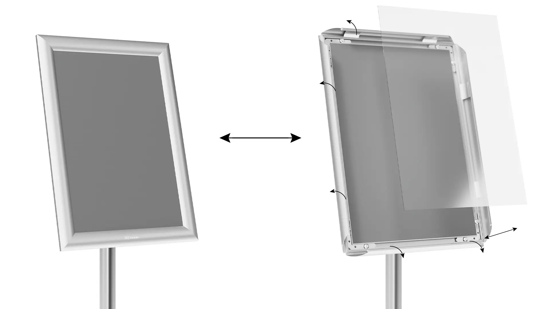 Porte affiche A3 OWZ avec cadre en aluminium argenté – Image 4