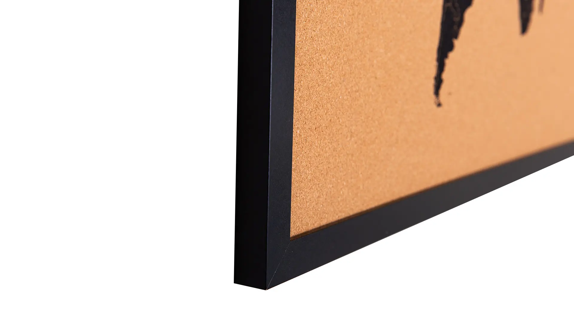 Tableau en liège CARTE DU MONDE cadre en bois NOIR 90x60 cm + Accessoires – Image 5