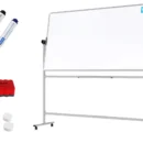 Tableau blanc mobile TM IDEA® tableau magnétique rotatif double face effaçable à sec 200x100 cm - Série FLEX