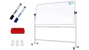 Tableau blanc mobile TM IDEA® tableau magnétique rotatif double face effaçable à sec 200x100 cm - Série FLEX