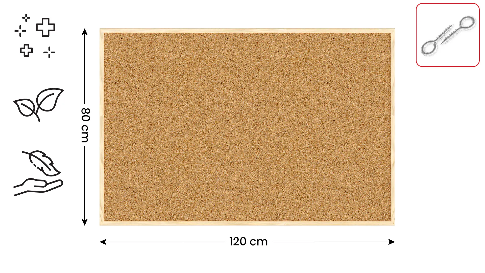 Tableau en liège (cadre en bois) 120x80 cm