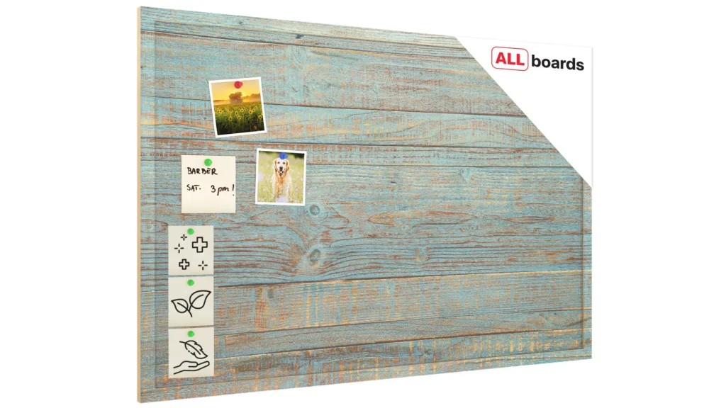 Tableau en liège impression intégrale PLANCHE BLEUE, 90x60 cm, cadre en bois