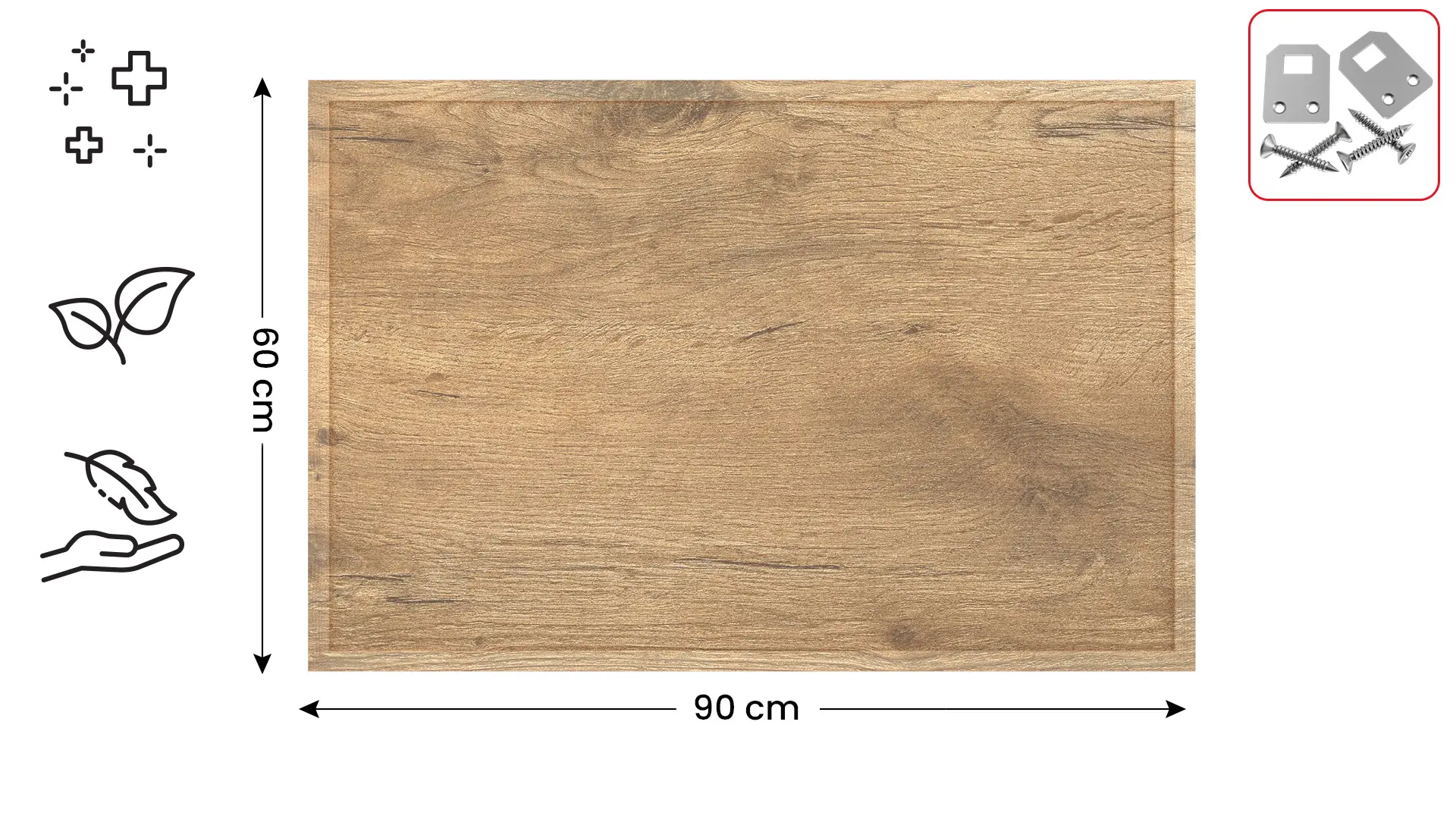 Tableau en liège impression intégrale BOIS 90x60 cm cadre en bois