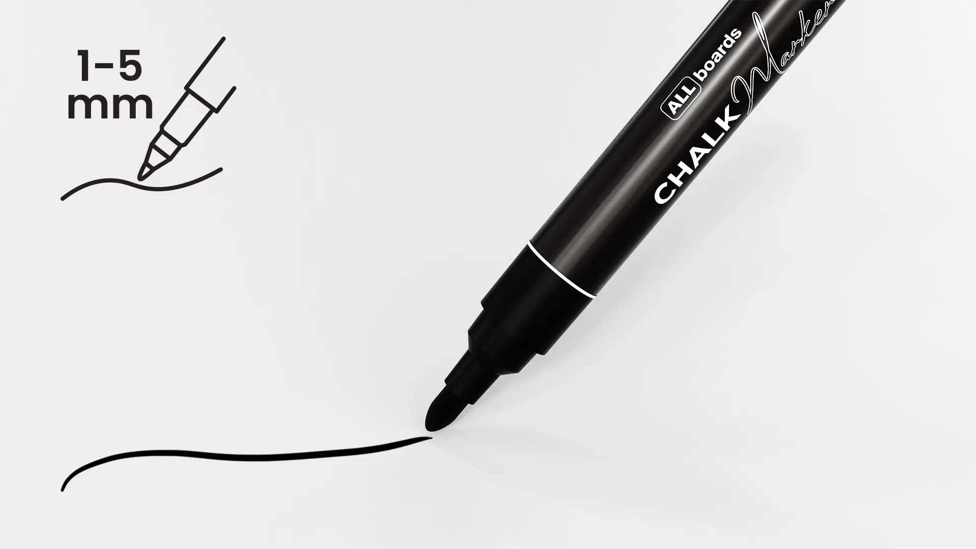 Set de marqueurs à craie ALLboards - 4 pièces noir
