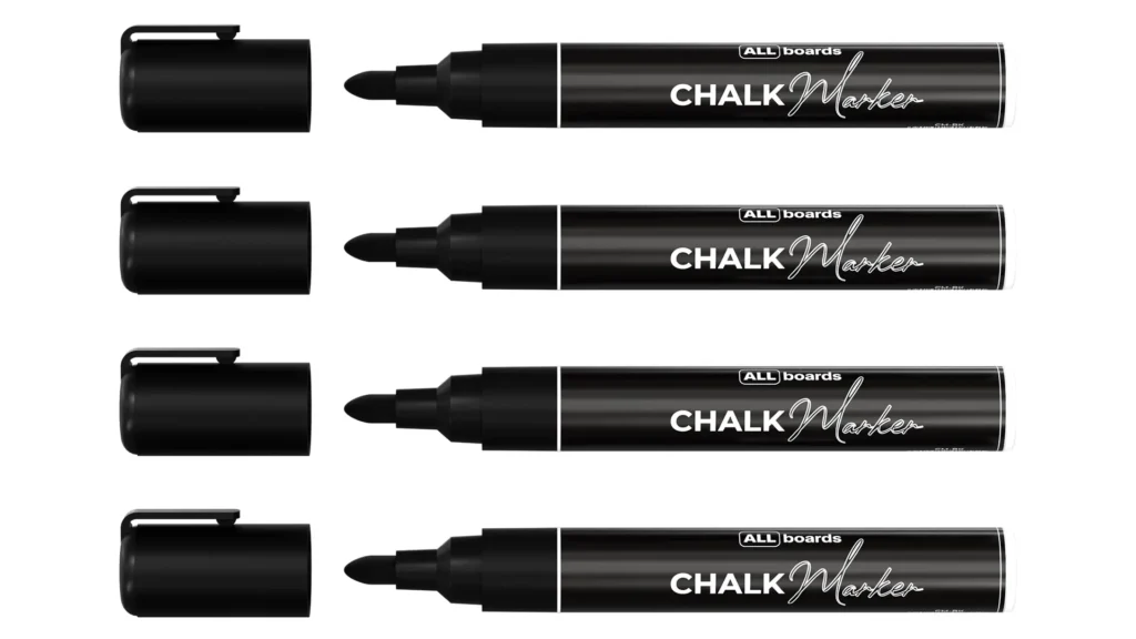 Set de marqueurs à craie ALLboards - 4 pièces noir