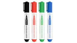 Set de marqueurs effaçables à sec ALLboards - 4 couleurs : Noir, Vert, Bleu, Rouge