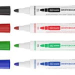 Set de marqueurs effaçables à sec ALLboards - 4 couleurs : Noir, Vert, Bleu, Rouge