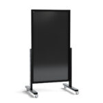 Tableau à craie noir mobile vertical 137x78 cm dans avec cadre en bois noir