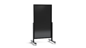 Tableau à craie noir mobile vertical 137x78 cm dans avec cadre en bois noir