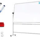 Tableau blanc mobile TM IDEA® tableau magnétique rotatif double face effaçable à sec 200x120 cm - Série FLEX