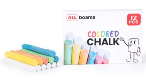 Craies pour tableau à craie – lot de 12 pièces : 6 blanches + 6 couleurs