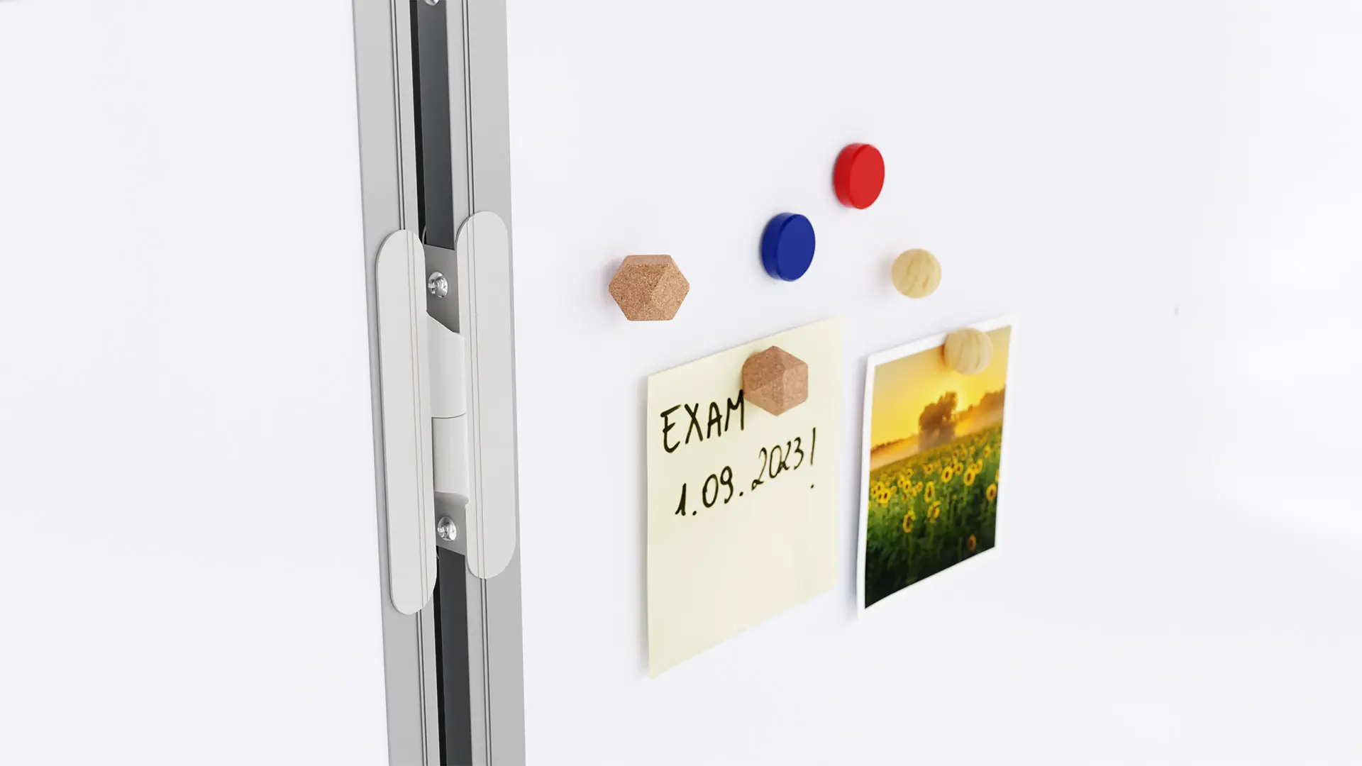 Tableau Blanc Emaillé Scolaire Type Triptyque avec Cadre en Aluminium 120x200 // 400 cm – Image 6