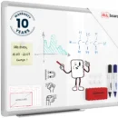Tableau Blanc Magnétique Effaçable à Sec avec Cadre en Aluminium Premium EXPO 60x45cm + accessoires