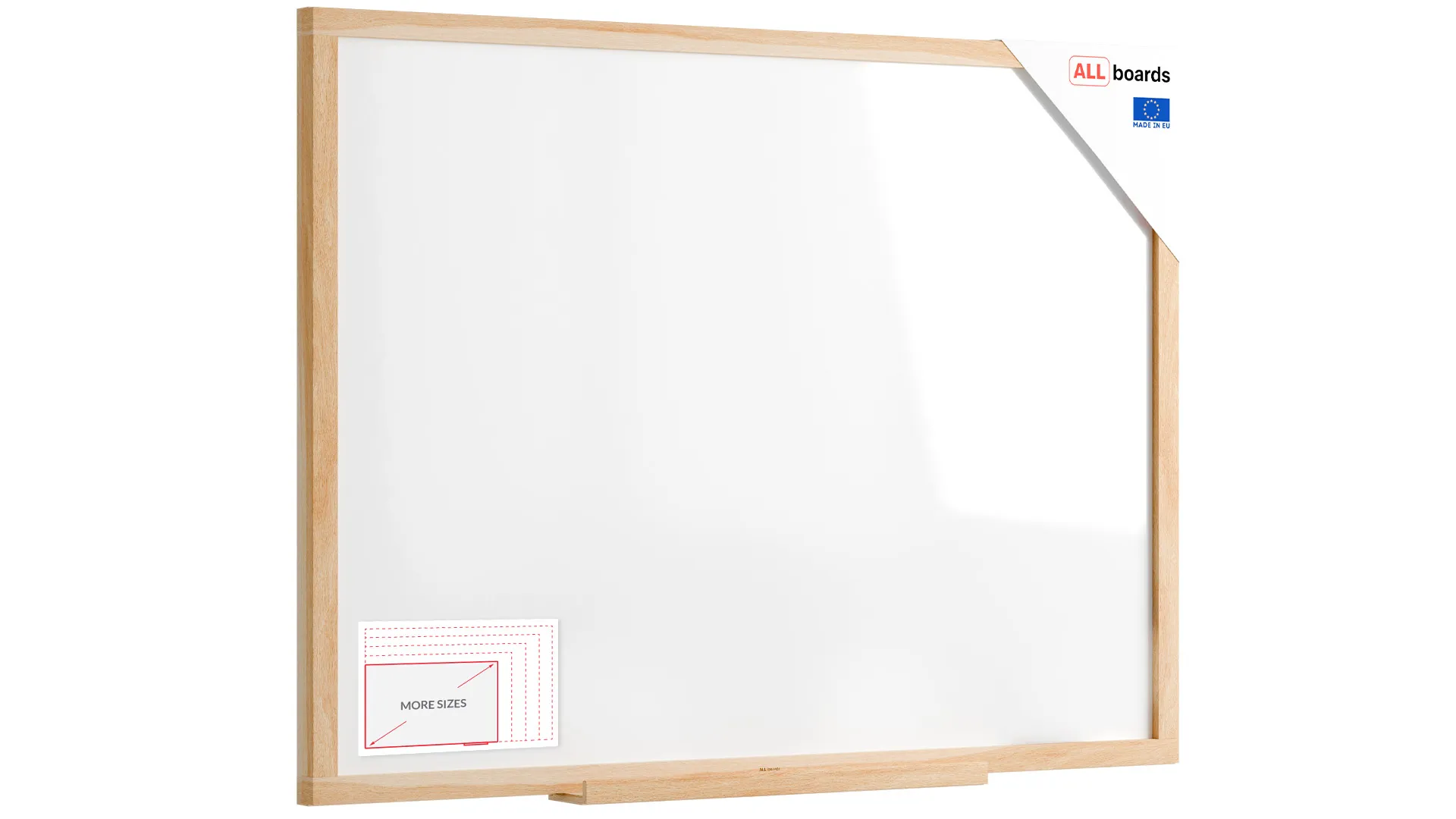 Tableau magnétique effaçable à sec 120 x 90 cm avec cadre en hêtre ALLboards DESIGN