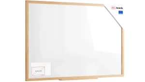 Tableau magnétique effaçable à sec 150 x 100 cm avec cadre en hêtre ALLboards DESIGN