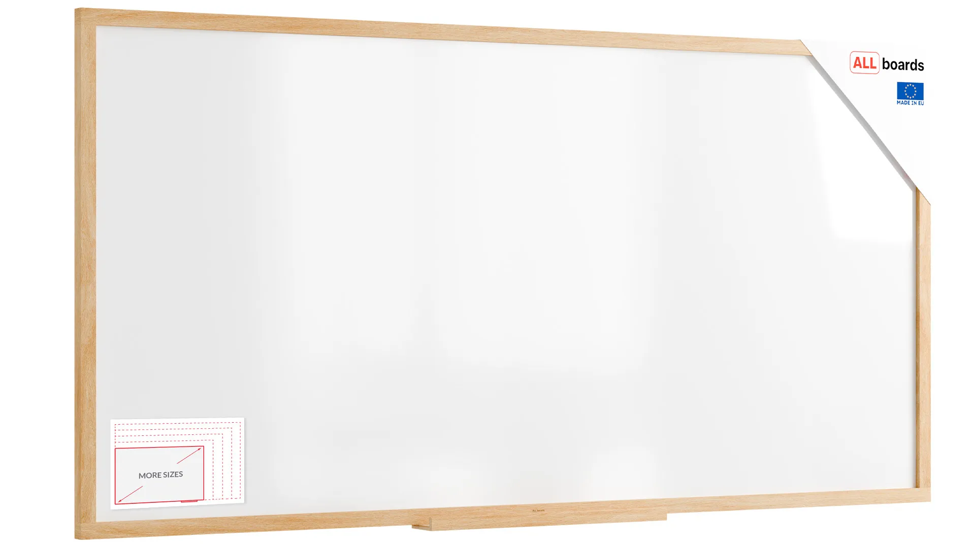 Tableau magnétique effaçable à sec 200 x 100 cm avec cadre en hêtre ALLboards DESIGN
