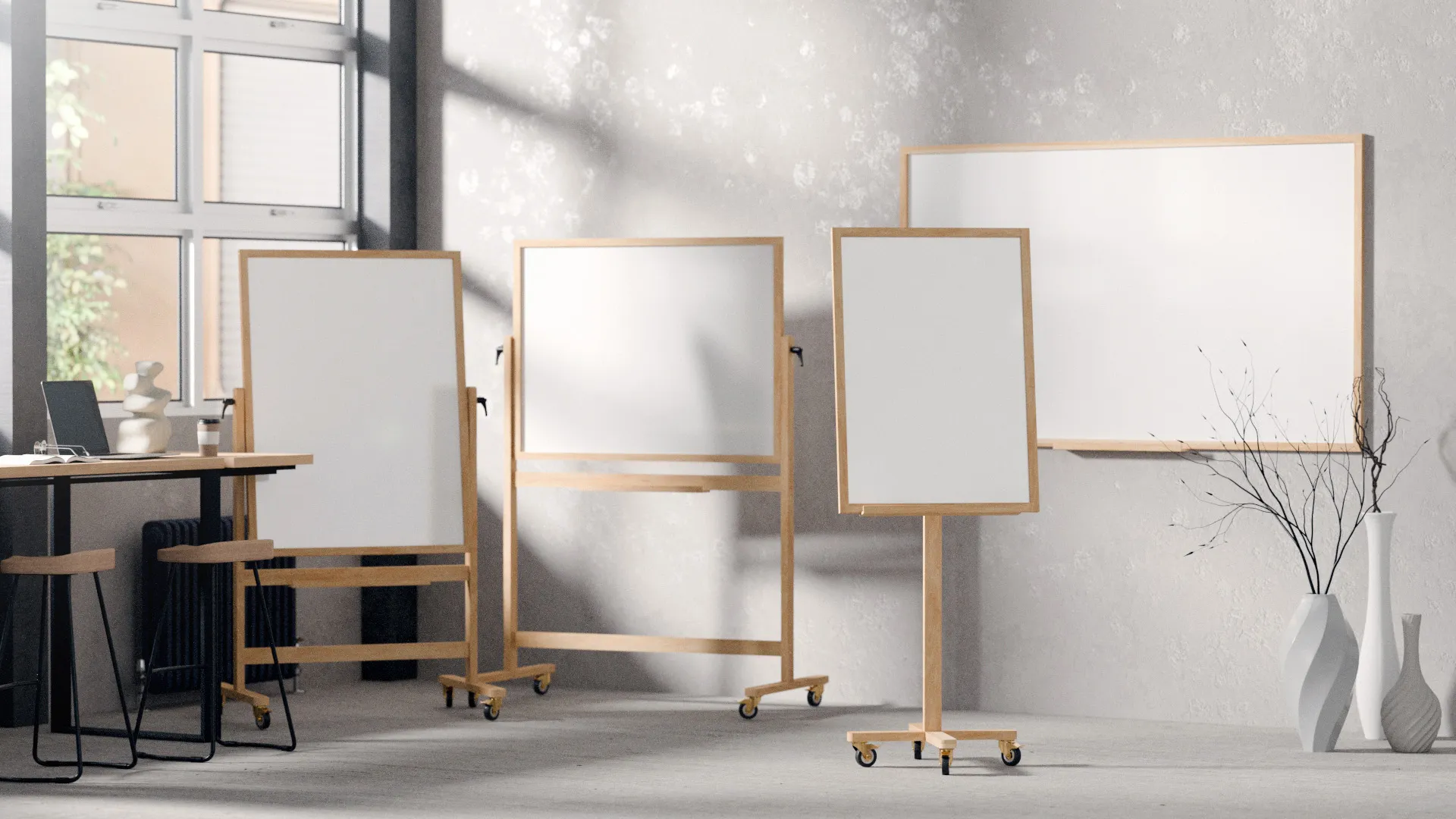 Tableau magnétique effaçable à sec 200 x 100 cm avec cadre en hêtre ALLboards DESIGN – Image 3