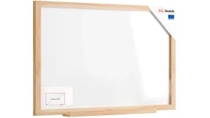 Tableau magnétique effaçable à sec 90 x 60 cm avec cadre en hêtre ALLboards DESIGN