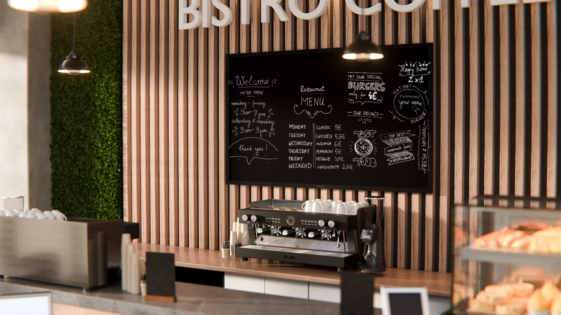 Tableau à Craie Noir avec Cadre en Bois Noir 200x120cm – Image 3