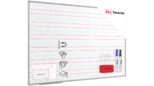 Tableau magnétique effaçable à sec 150x100 + ensemble d'accessoires - Lignage Triple