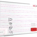 Tableau magnétique effaçable à sec 170x100 + ensemble d'accessoires - Lignage Triple