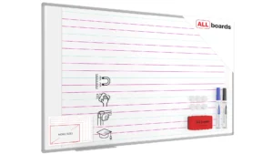 Tableau magnétique effaçable à sec 170x100 + ensemble d'accessoires - Lignage Triple