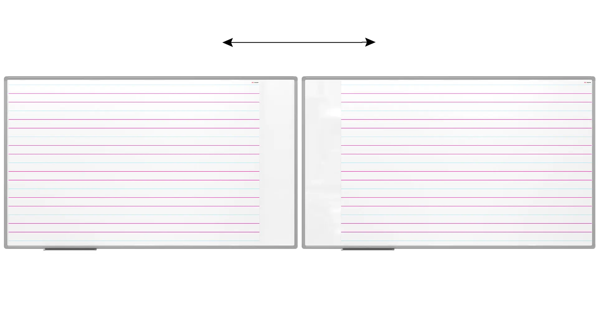 Tableau magnétique effaçable à sec 170x100 + ensemble d'accessoires - Lignage Triple – Image 6