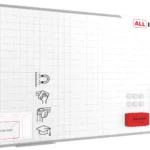 Tableau magnétique effaçable à sec 170x100 + ensemble d'accessoires – Petits Carreaux