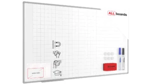 Tableau magnétique effaçable à sec 170x100 + ensemble d'accessoires – Petits Carreaux