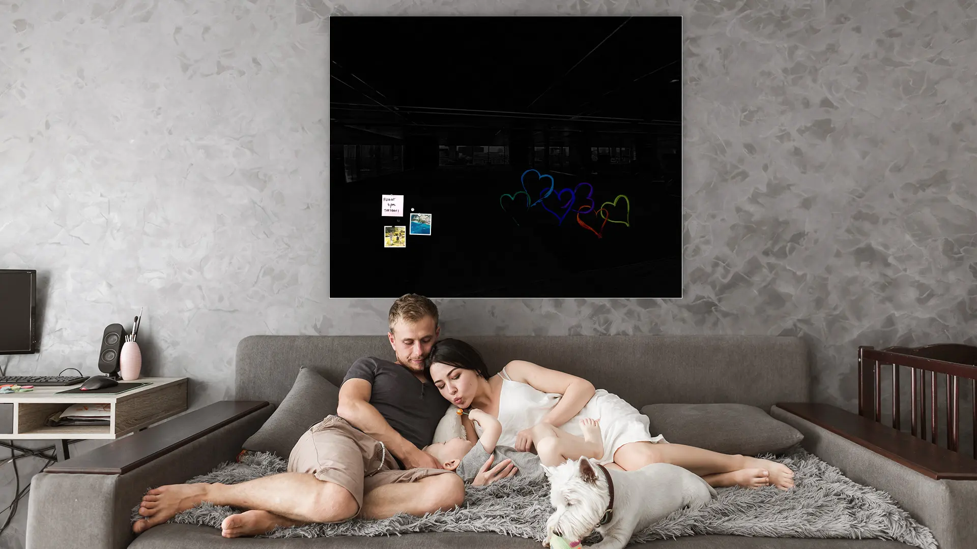 Tableau Noir en Verre 150x120cm, Tableau Magnétique sans Cadre, Verre Trempé + ACCESSOIRES – Image 11