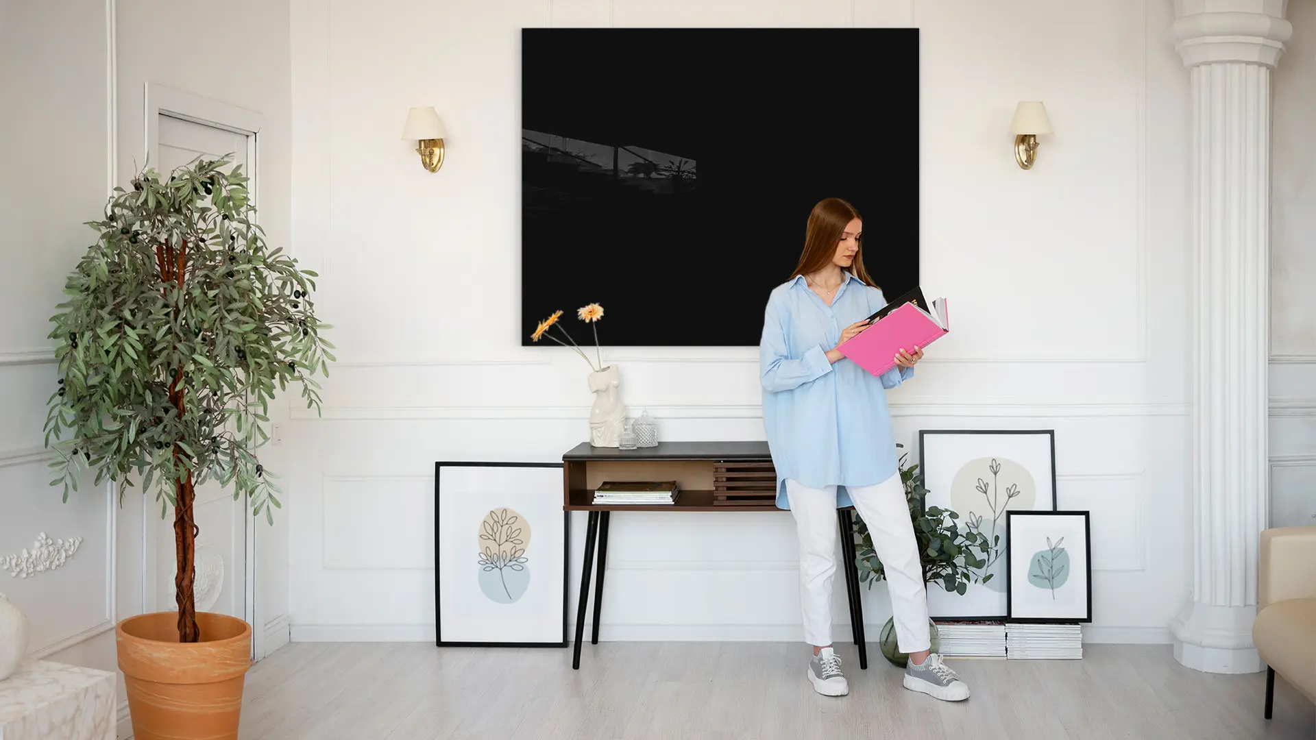 Tableau Noir en Verre 150x120cm, Tableau Magnétique sans Cadre, Verre Trempé + ACCESSOIRES – Image 3